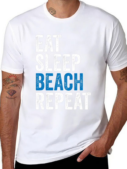 Eat Sleep Beach Repeat Graphic Tee