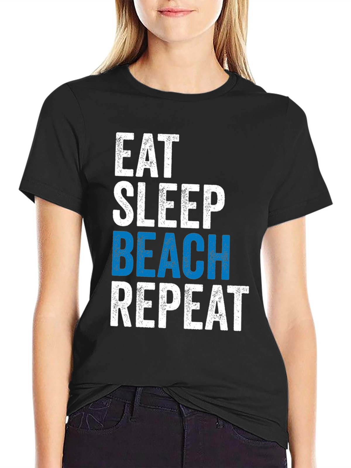 Eat Sleep Beach Repeat Graphic Tee
