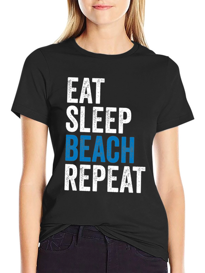 Eat Sleep Beach Repeat Graphic Tee