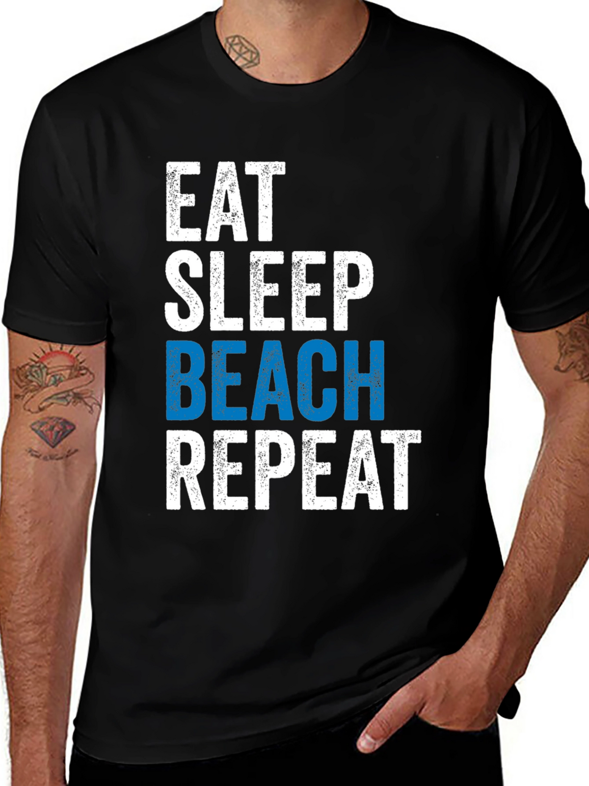 Eat Sleep Beach Repeat Graphic Tee
