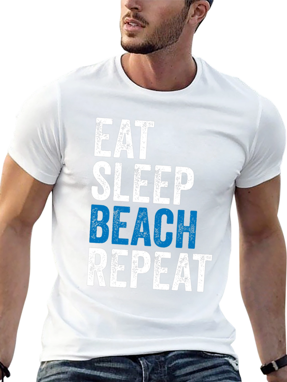 Eat Sleep Beach Repeat Graphic Tee