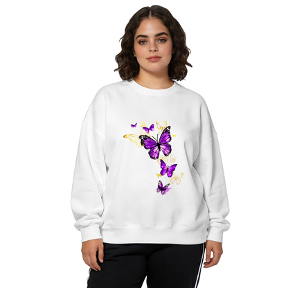 Purple & Gold Mixed Butterflies Aesthetic Crewneck Sweatshirt