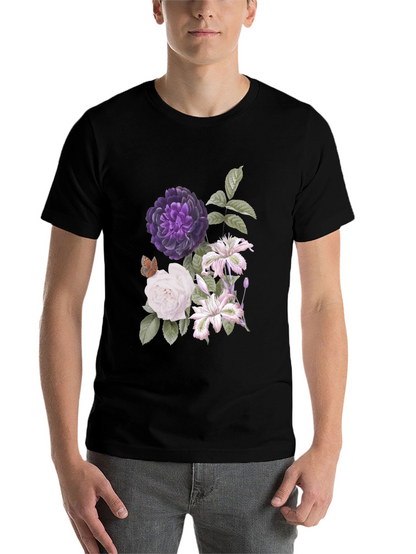 Floral Print Black T-Shirt