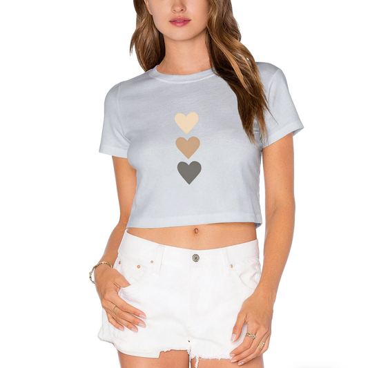 Neutral Gradient Heart Minimalist Crop Tee