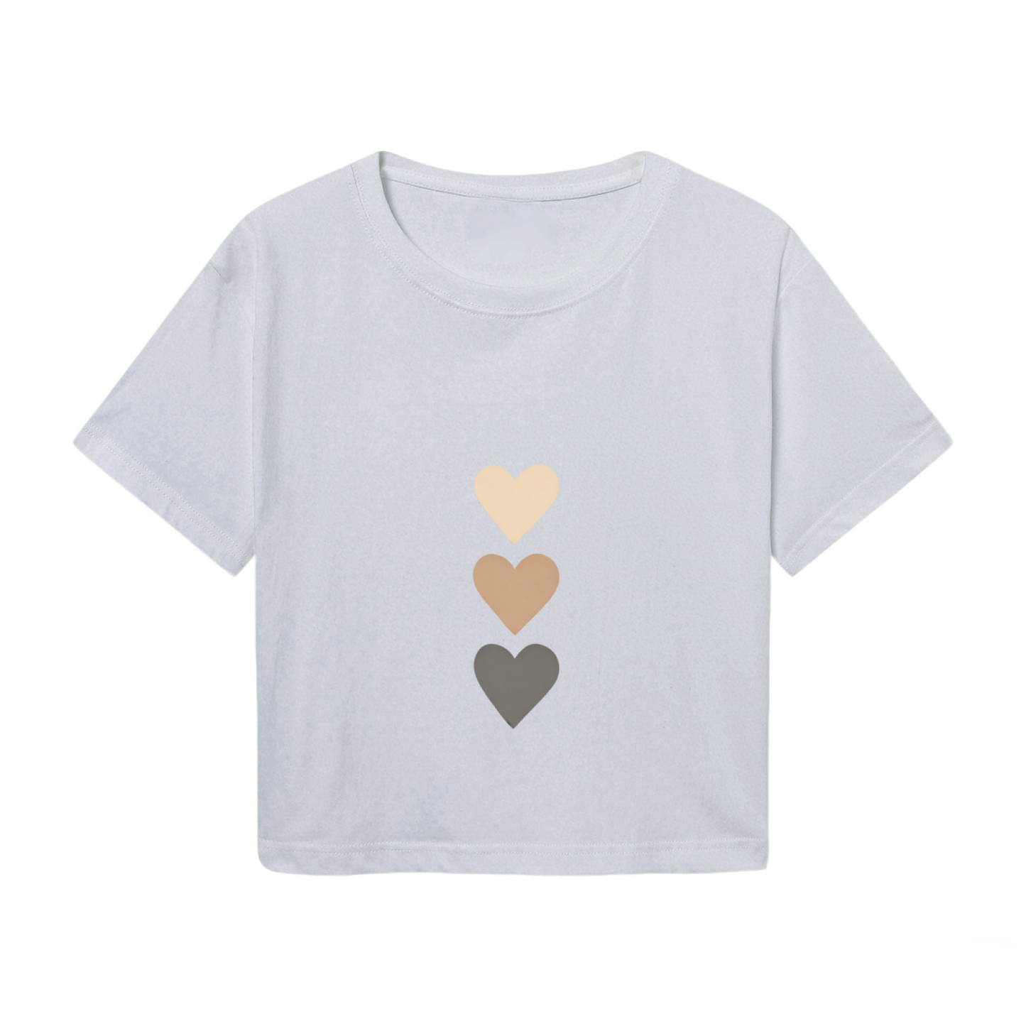 Neutral Gradient Heart Minimalist Crop Tee