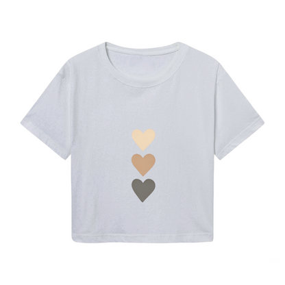 Neutral Gradient Heart Minimalist Crop Tee