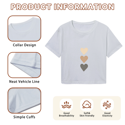 Neutral Gradient Heart Minimalist Crop Tee