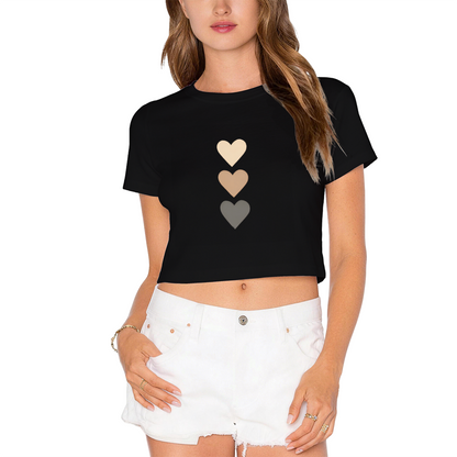 Neutral Gradient Heart Minimalist Crop Tee