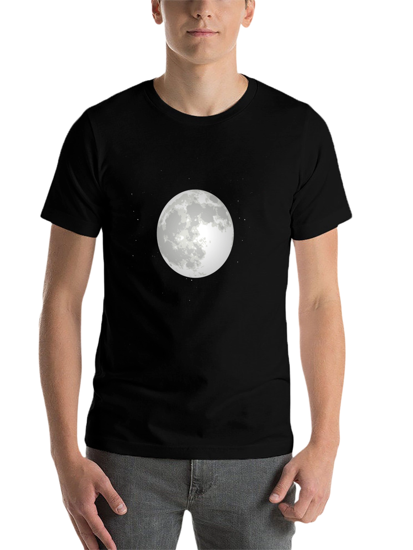 Moon Graphic T-Shirt - Stylish Black Tee