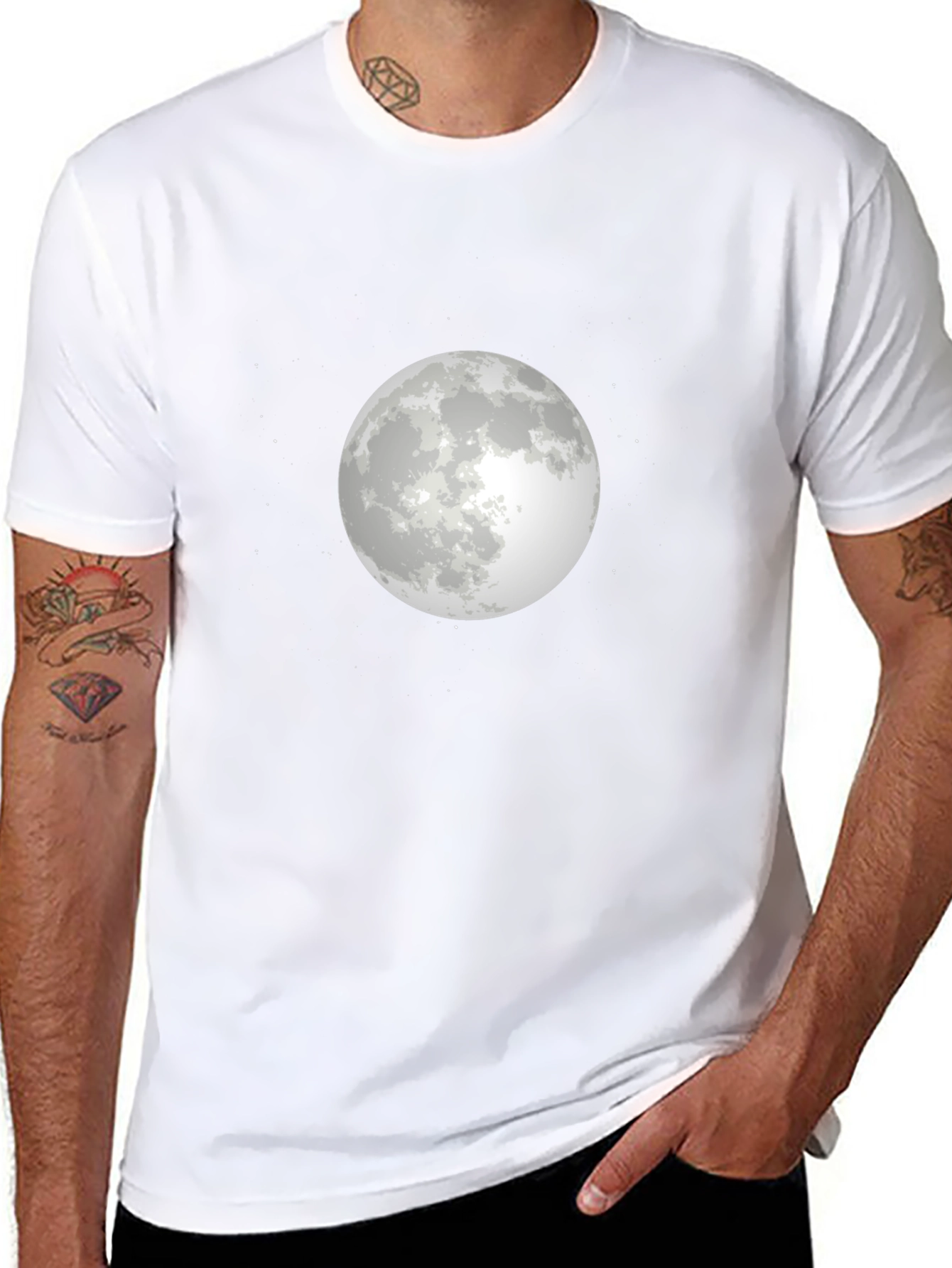 Moon Graphic T-Shirt - Stylish Black Tee