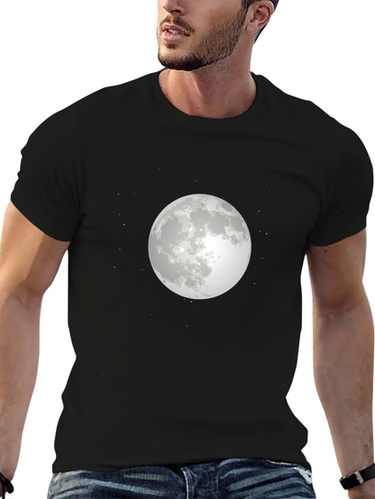 Moon Graphic T-Shirt - Stylish Black Tee