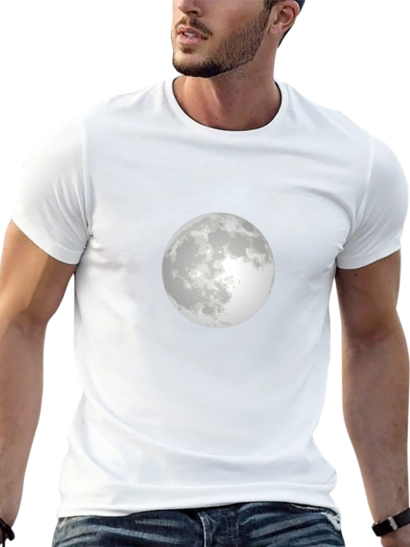 Moon Graphic T-Shirt - Stylish Black Tee