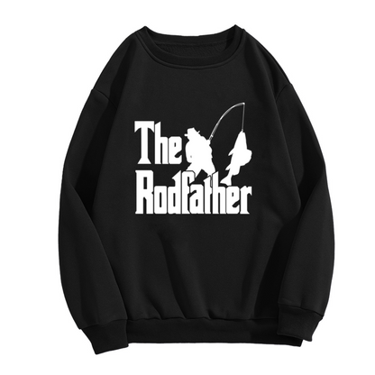 The Rodfather Fishing Funny Parody Crewneck Sweatshirt