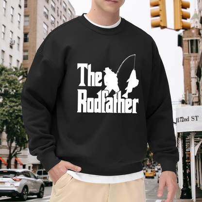 The Rodfather Fishing Funny Parody Crewneck Sweatshirt