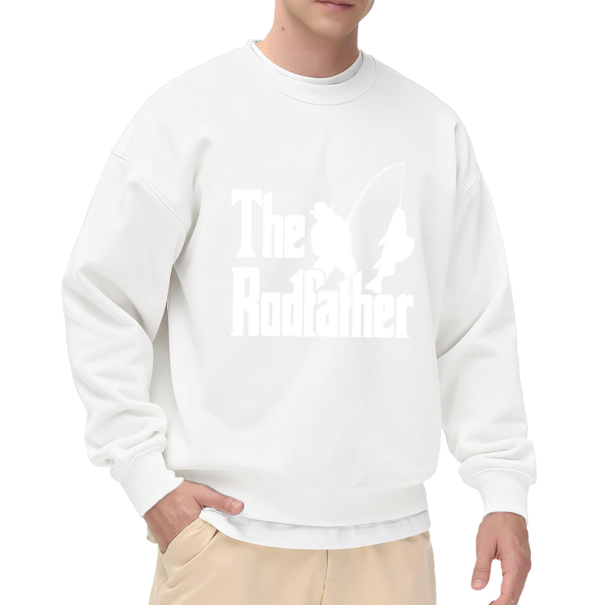 The Rodfather Fishing Funny Parody Crewneck Sweatshirt