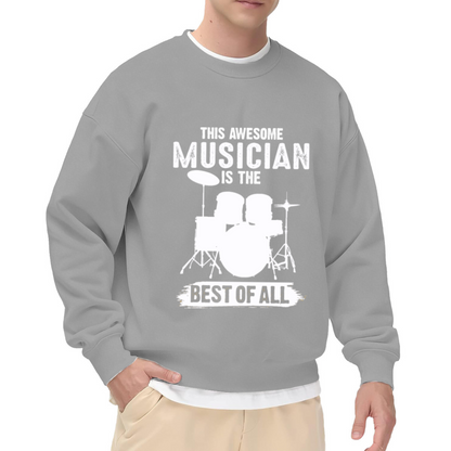 Awesome Drummer Music Lover Drum Kit Graphic Crewneck Sweatshirt