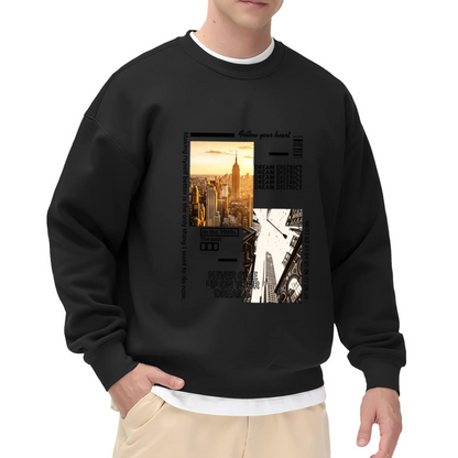 NYC Cityscape Dream Inspirational Graphic Crewneck Sweatshirt
