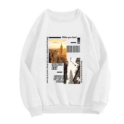 NYC Cityscape Dream Inspirational Graphic Crewneck Sweatshirt