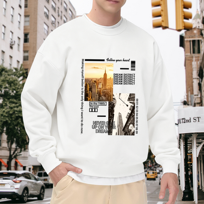 NYC Cityscape Dream Inspirational Graphic Crewneck Sweatshirt