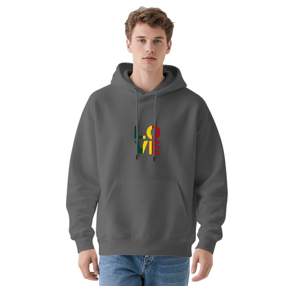 Colorful LOVE VIE Letter Art White Hoodie