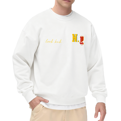 Look Back N.G Flame Letter Aesthetic Crewneck Sweatshirt
