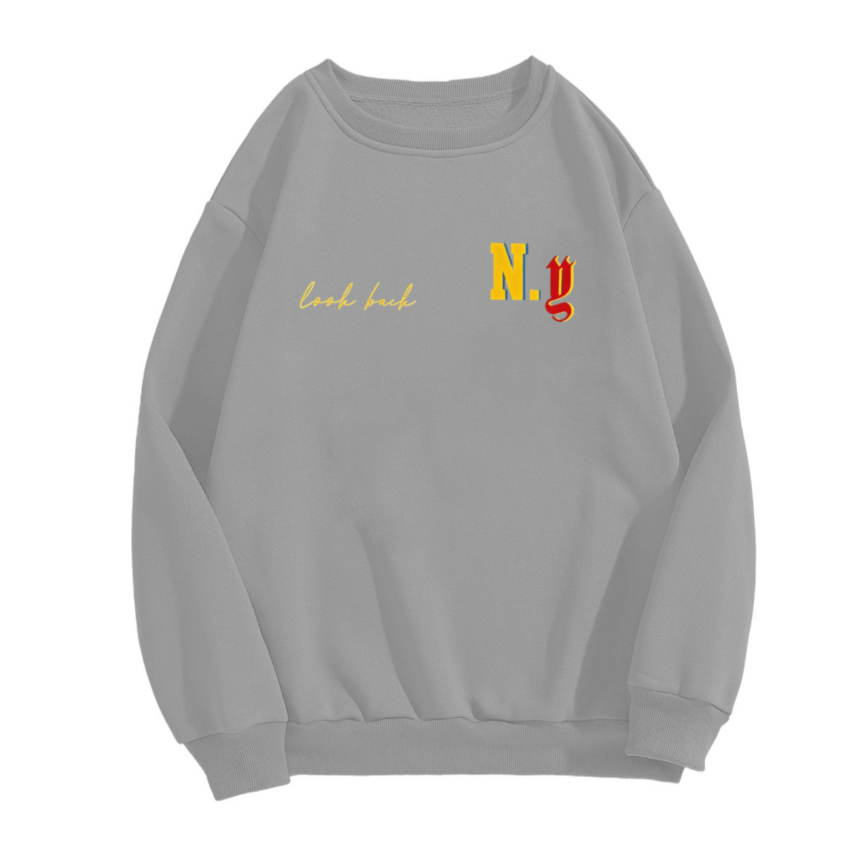 Look Back N.G Flame Letter Aesthetic Crewneck Sweatshirt