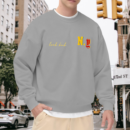 Look Back N.G Flame Letter Aesthetic Crewneck Sweatshirt