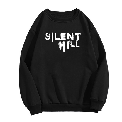 Classic Silent Hill Horror Game Logo Graphic Crewneck Sweatshirt