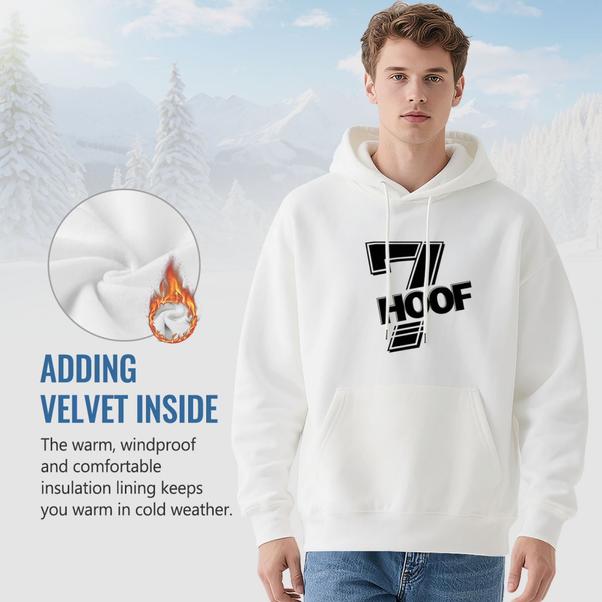 Bold 7 HOOF Street?Style Graphic Pullover Hoodie