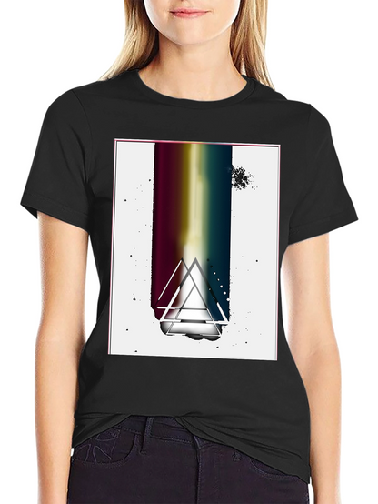 Abstract Graphic Tee - Black Cotton Blend