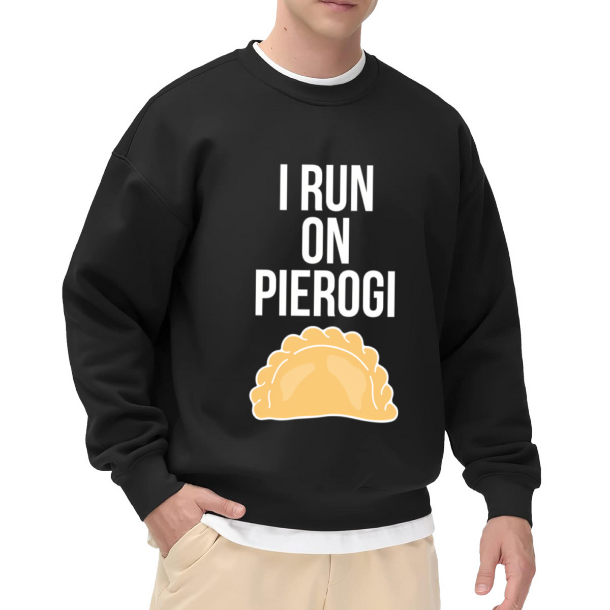I Run On Pierogi Funny Food Lover Pierogi Fan Crewneck Sweatshirt