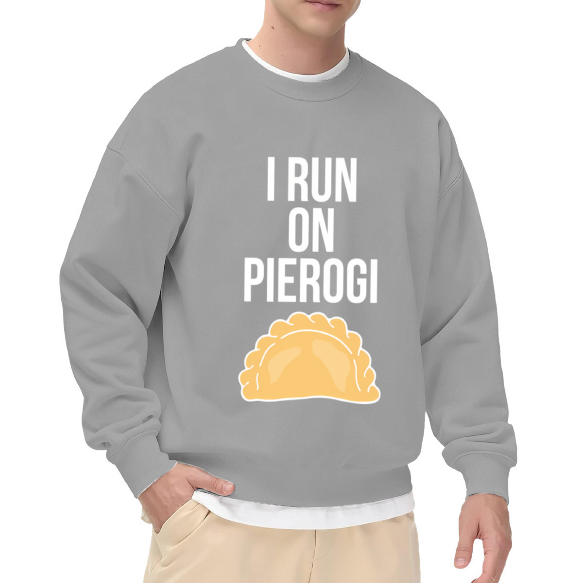 I Run On Pierogi Funny Food Lover Pierogi Fan Crewneck Sweatshirt