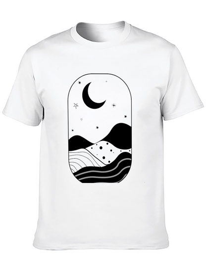 Nightscape Graphic Tee - Black Cotton T-Shirt
