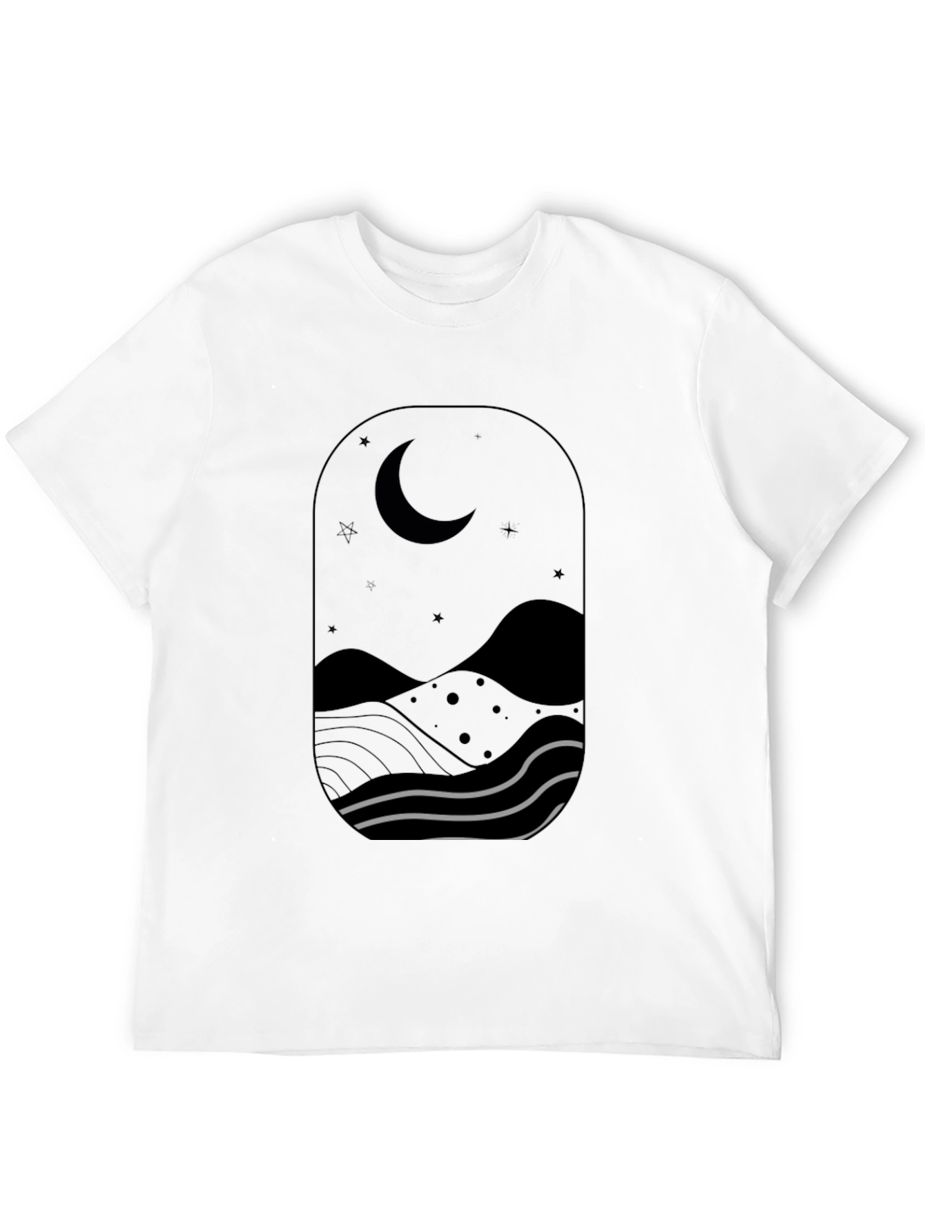 Nightscape Graphic Tee - Black Cotton T-Shirt