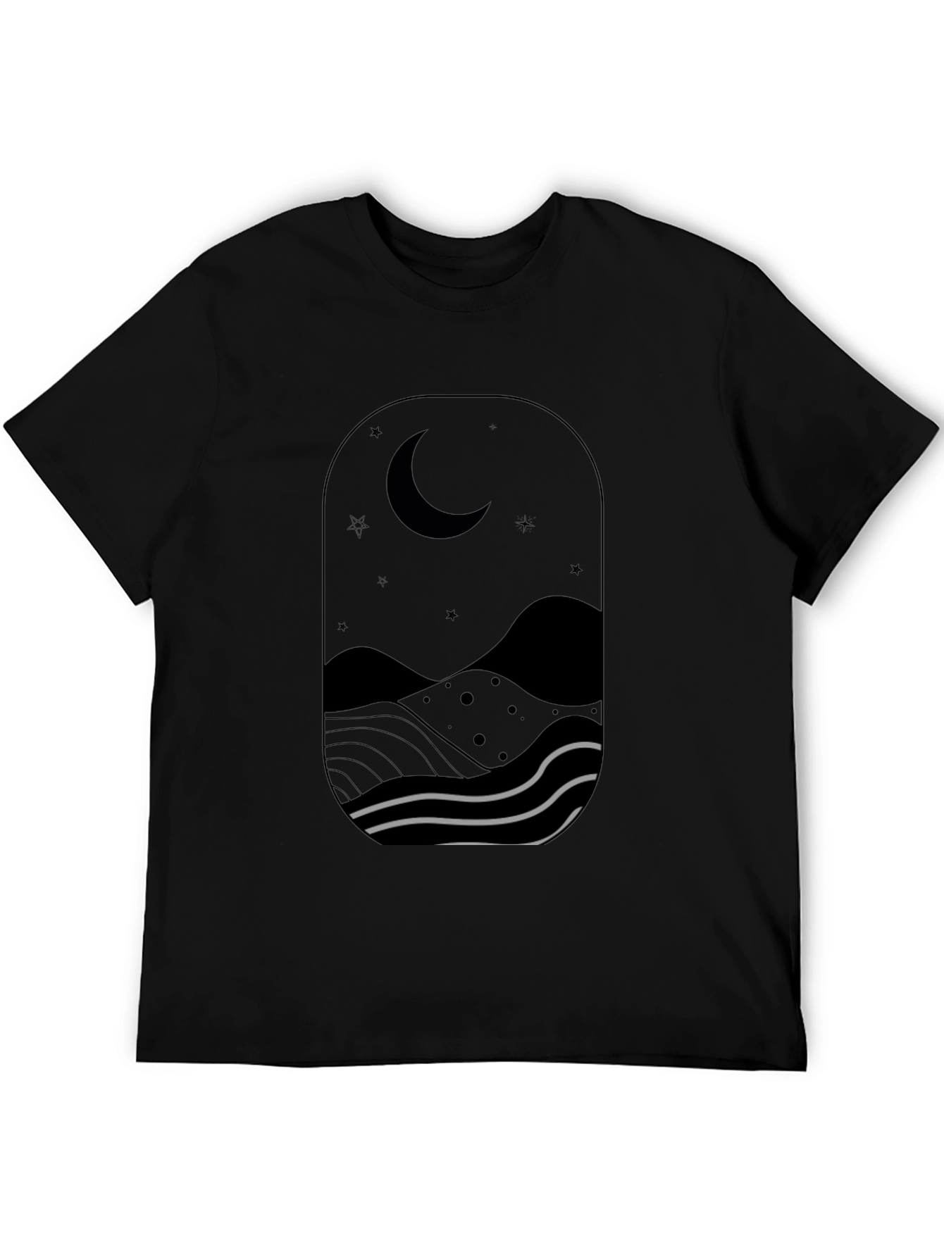 Nightscape Graphic Tee - Black Cotton T-Shirt
