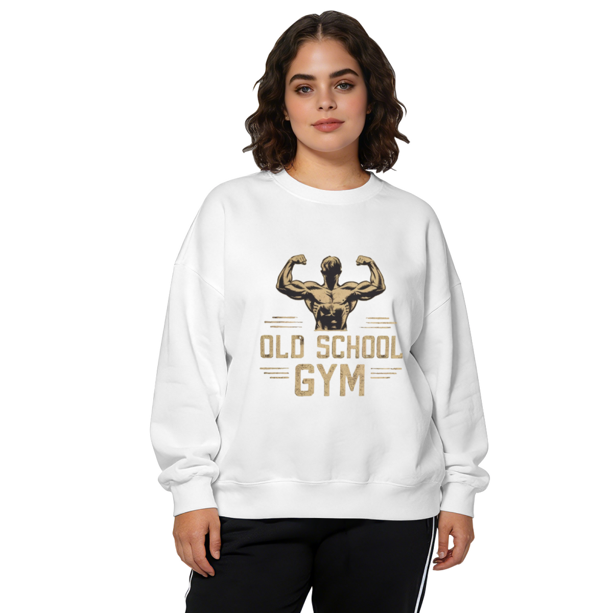 Retro Old School Gym Bodybuilder Fitness Lover Crewneck Sweatshirt
