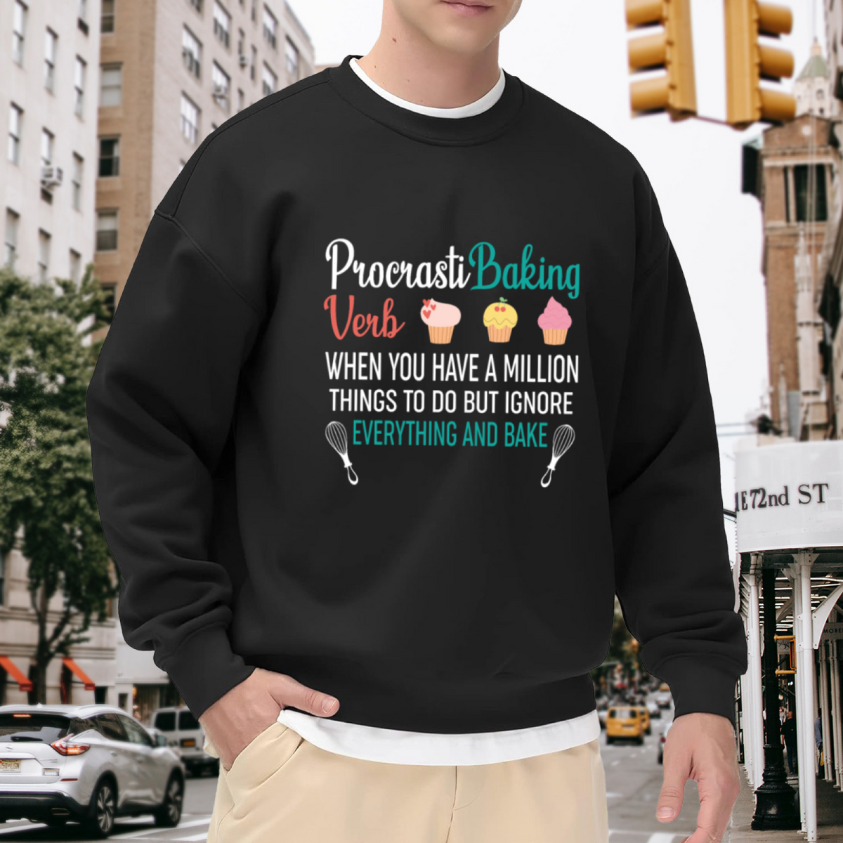 ProcrastiBaking Funny Baking Hobby Baker Gift Crewneck Sweatshirt