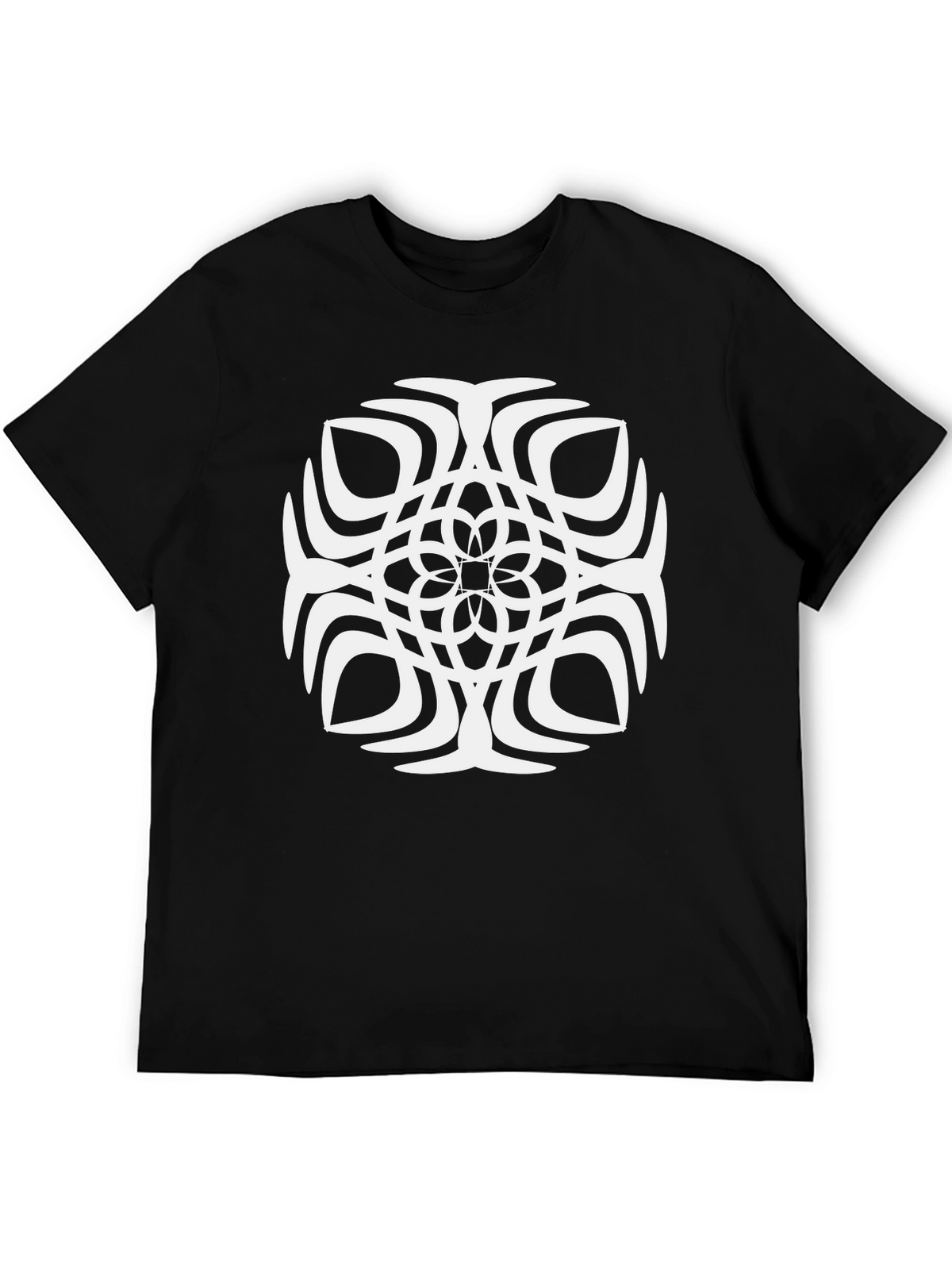 Abstract Geometric Pattern Black T-Shirt