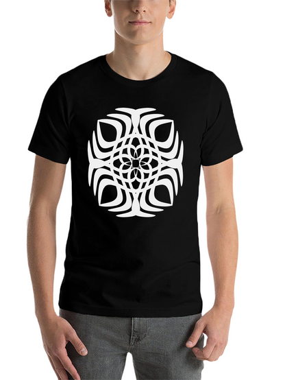 Abstract Geometric Pattern Black T-Shirt