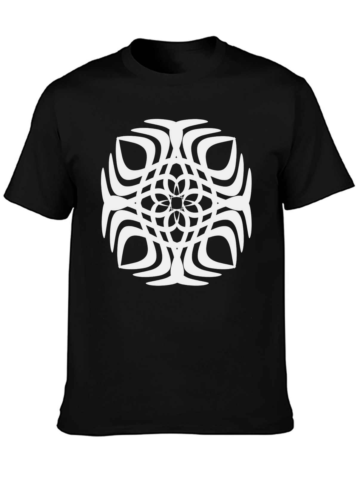 Abstract Geometric Pattern Black T-Shirt