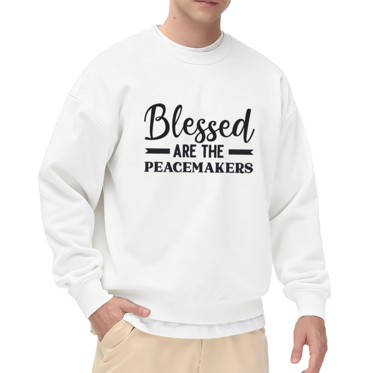 Blessed Are The Peacemakers Faith Inspirational Crewneck Sweatshirt