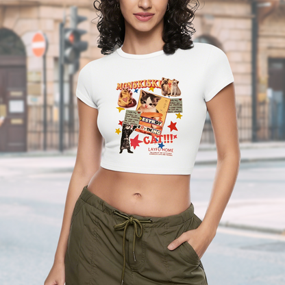 Gothic Los Angeles Hot Pink Y2K Crop Top