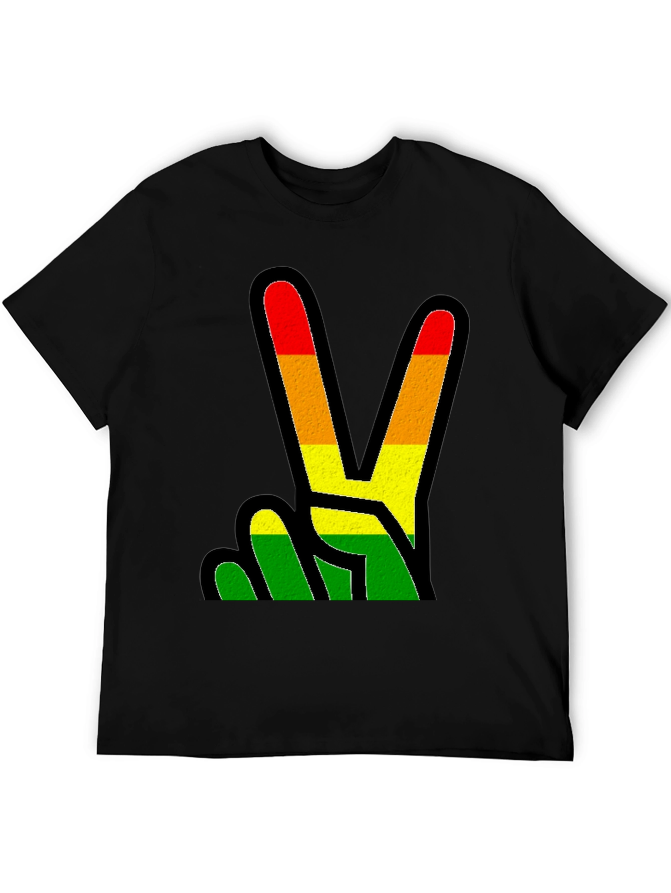 Rasta Peace Sign Black T-Shirt