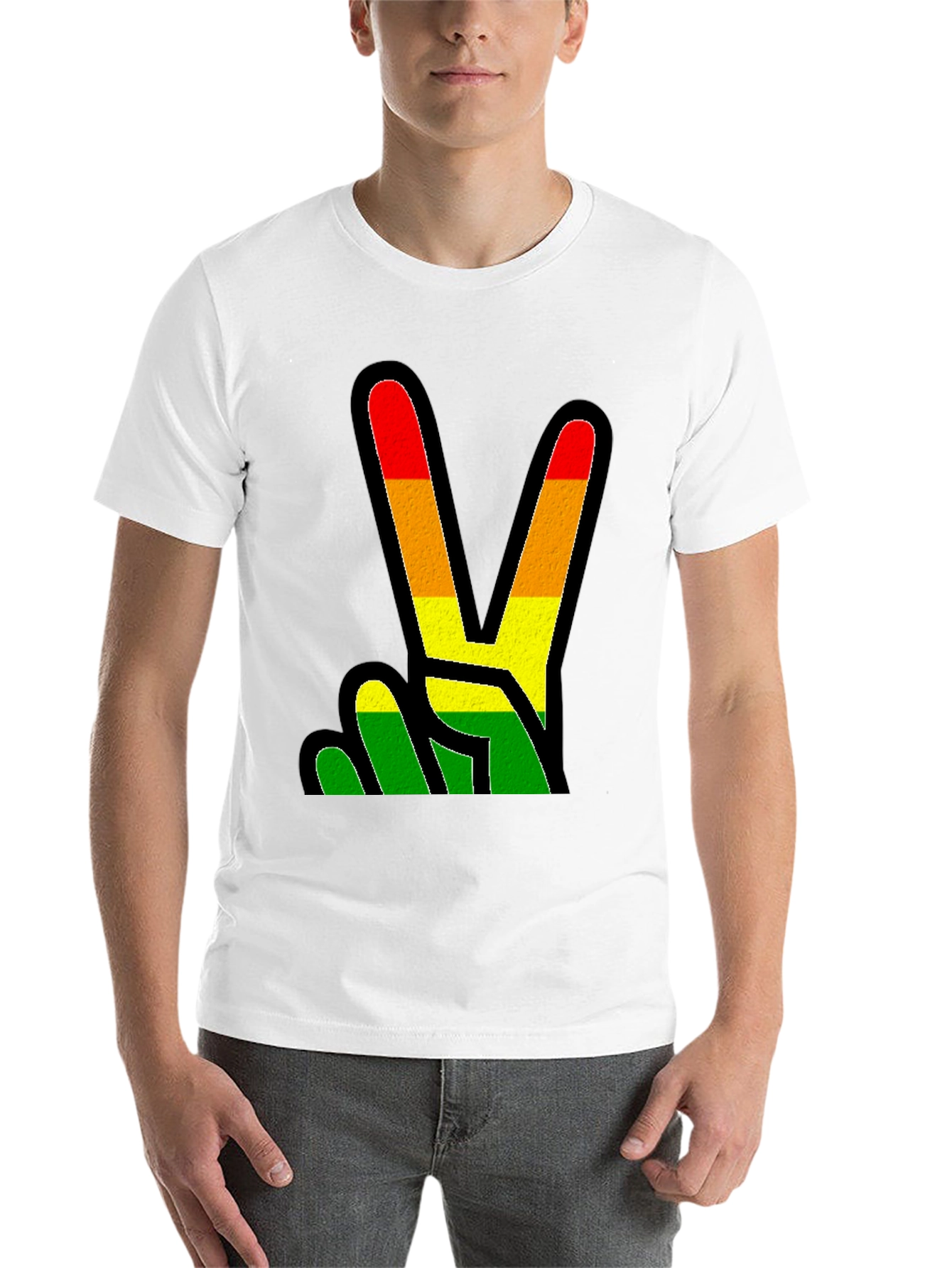 Rasta Peace Sign Black T-Shirt