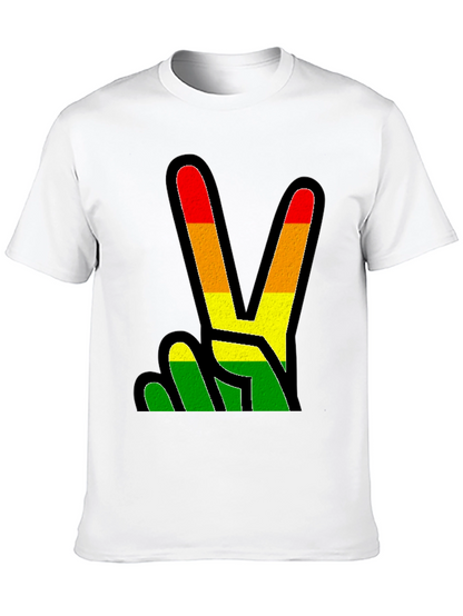 Rasta Peace Sign Black T-Shirt