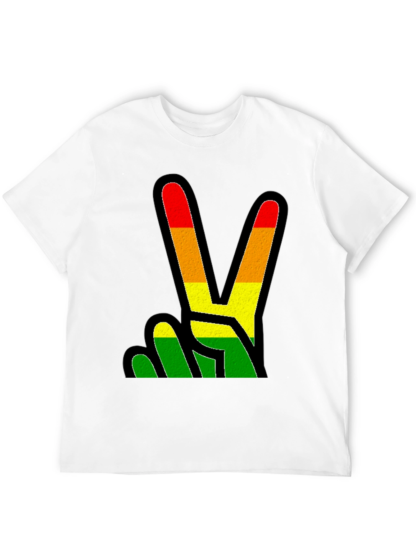 Rasta Peace Sign Black T-Shirt