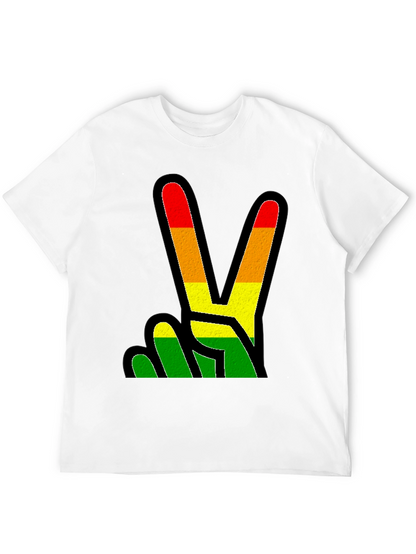 Rasta Peace Sign Black T-Shirt