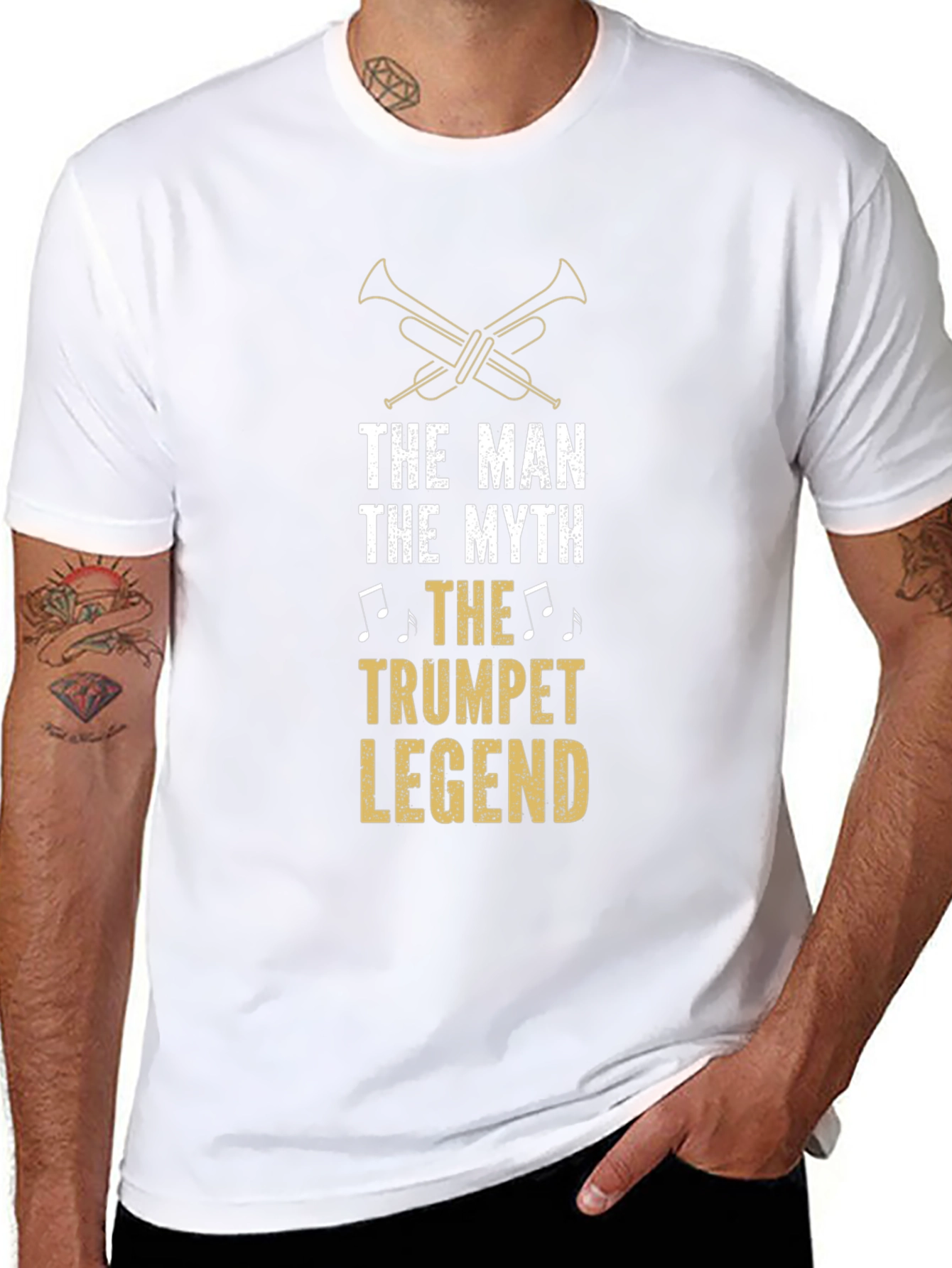 The Man The Myth Trumpet Legend Black T-Shirt