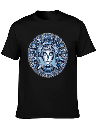 Robot Face Graphic Tee - Steampunk Style