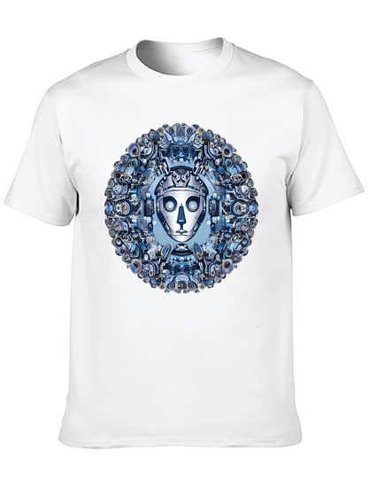 Robot Face Graphic Tee - Steampunk Style
